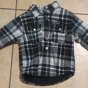 Kids Black and White Plaid Shirt